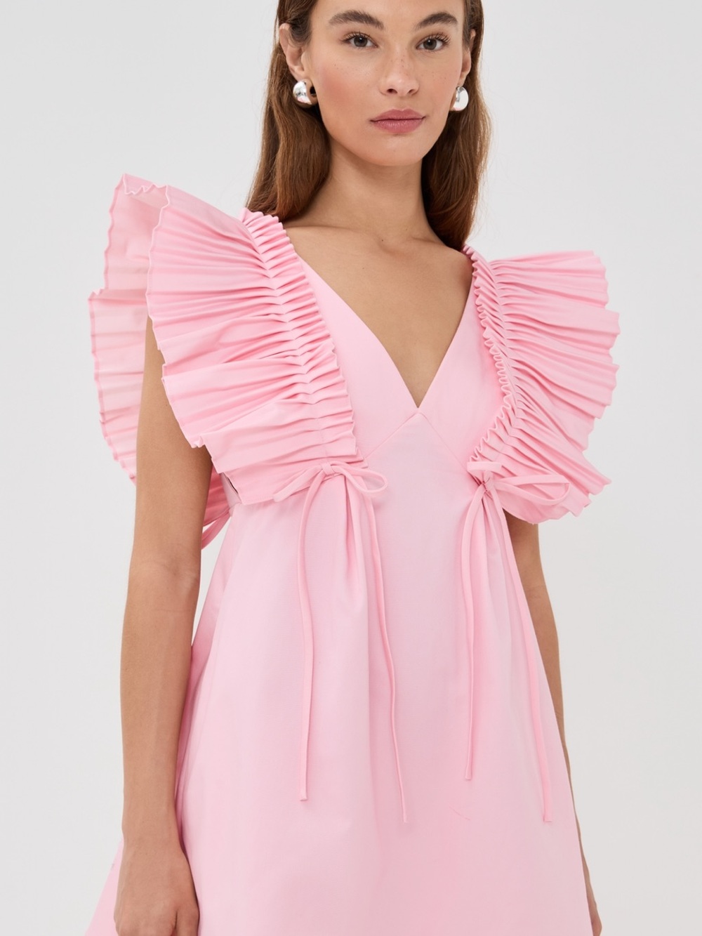 KIKA VARGAS Francine Pale Dress Cotton Pink, Size 2